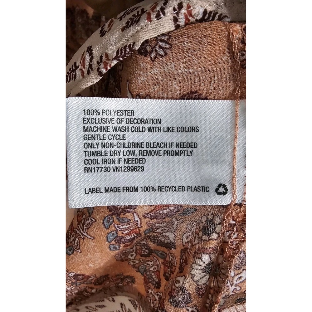 Knox Rose Sheer Top Womens XL Paisley Embroidered Trim Short Sleeves Peasant - Picture 6 of 9